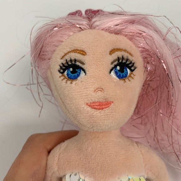 Ty Cora the Aqua Sequin Mermaid Soft Doll - Picture 2 of 12